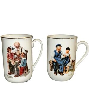 Vintage Norman Rockwell Collector’s Mugs 1982 (2)